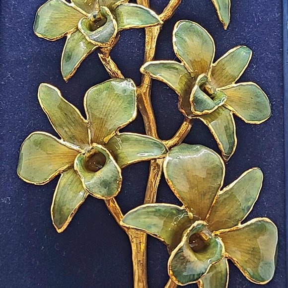 Vintage 24k Dipped Orchid - Picture 3 of 6